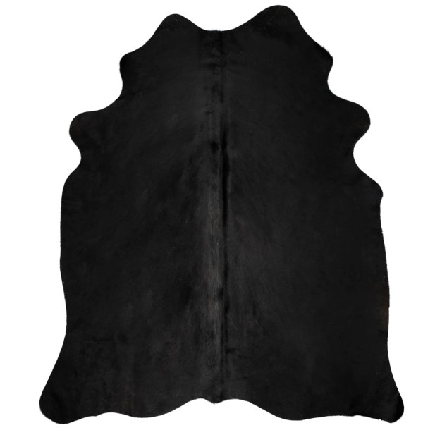 Fekete valódi marhabőr szőnyeg 150 x 170 cm - utánvéttel vagy ingyenes szállítással