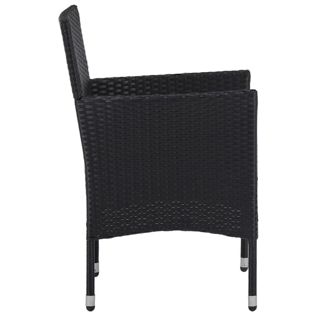 2 db fekete polyrattan kerti szék - utánvéttel vagy ingyenes szállítással