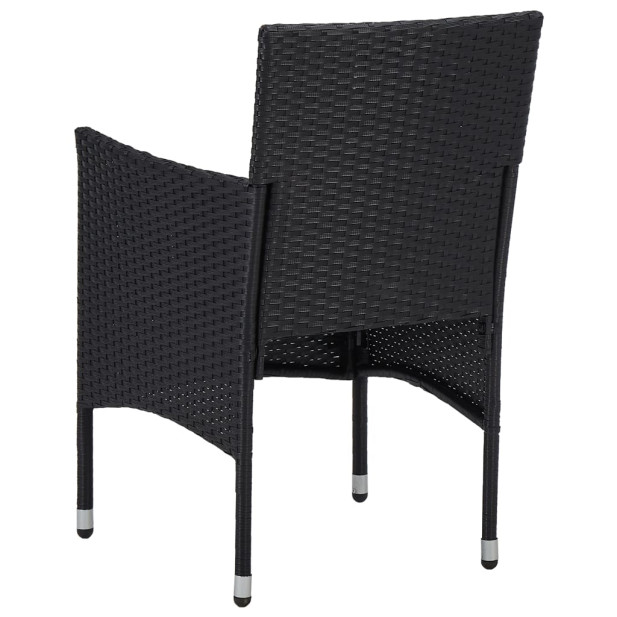 2 db fekete polyrattan kerti szék - utánvéttel vagy ingyenes szállítással