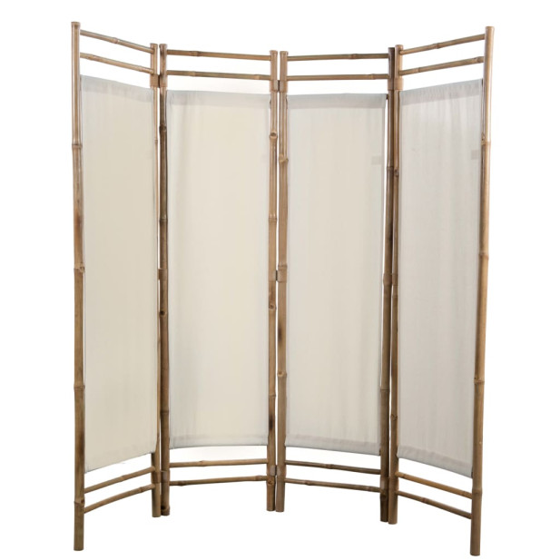 4 paneles bambusz/vászon paraván 160 cm - utánvéttel vagy ingyenes szállítással