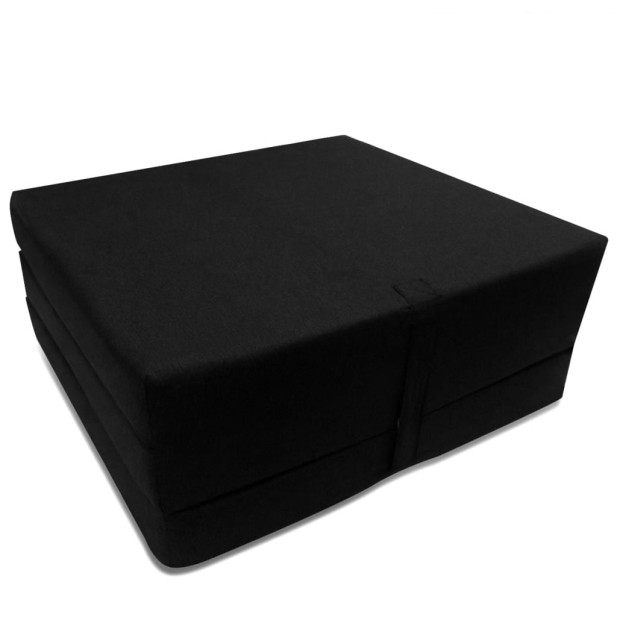 Háromrét összehajtható fekete matrac 190 x 70 x 9 cm - utánvéttel vagy ingyenes szállítással