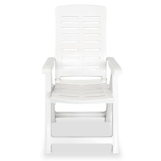 6 db fehér dönthető műanyag kerti szék - utánvéttel vagy ingyenes szállítással