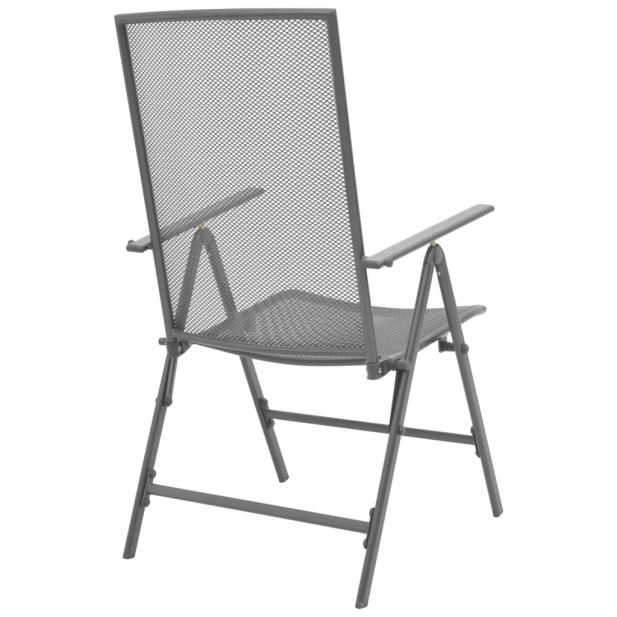 2 db szürke rakásolható acél kerti szék - utánvéttel vagy ingyenes szállítással