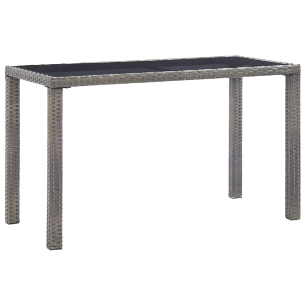 Antracitszürke polyrattan kerti asztal 123 x 60 x 74 cm - utánvéttel vagy ingyenes szállítással