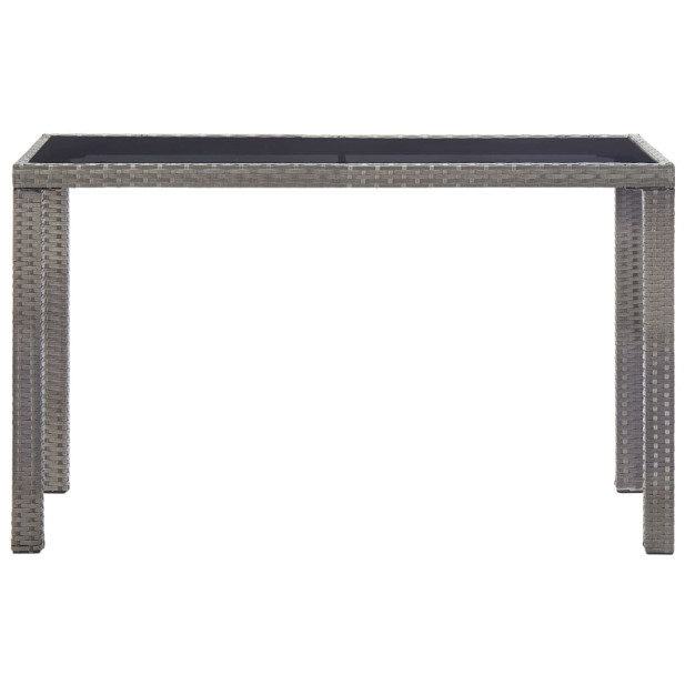 Antracitszürke polyrattan kerti asztal 123 x 60 x 74 cm - utánvéttel vagy ingyenes szállítással