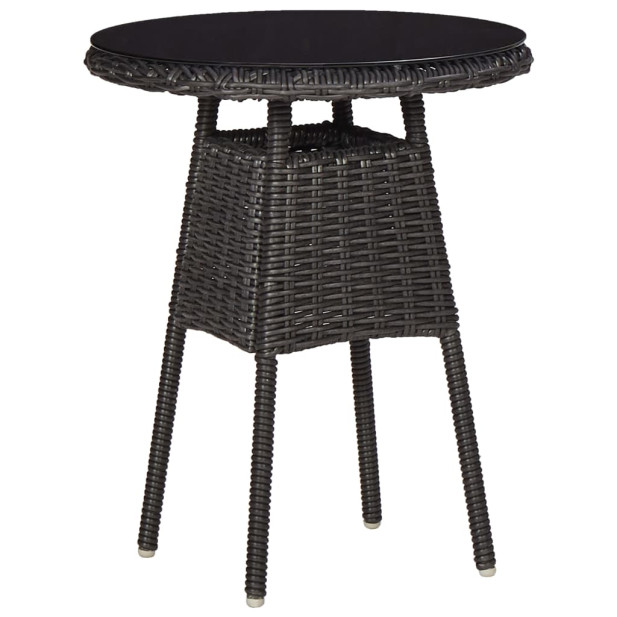 2 db fekete polyrattan kerti szék teázóasztallal - utánvéttel vagy ingyenes szállítással