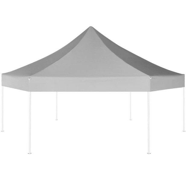 3,6x3,1 m hatszög alapú összecsukható pop up party sátor szürke - utánvéttel vagy ingyenes szállítással