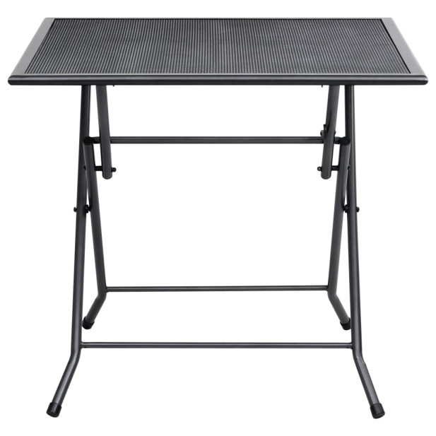 Antracitszürke acél összecsukható hálós asztal 80 x 80 x 72 cm - utánvéttel vagy ingyenes szállítással