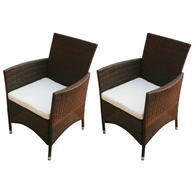 2 db barna polyrattan kerti szék - utánvéttel vagy ingyenes szállítással