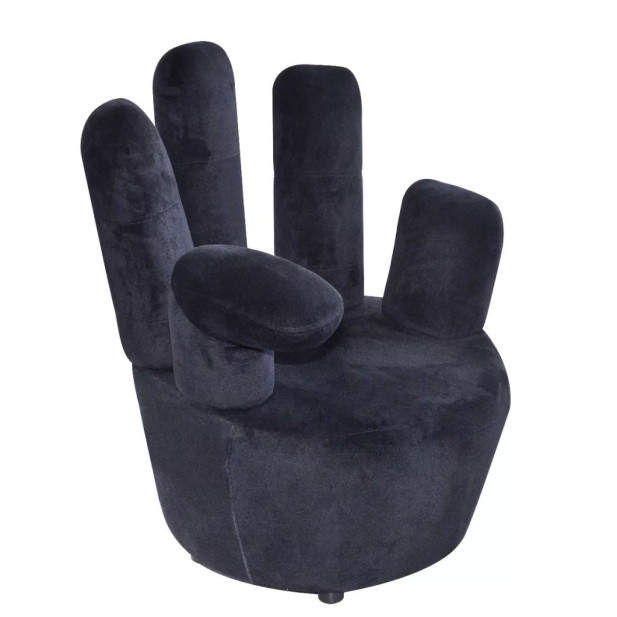 Fekete kéz alakú bársonyszék - utánvéttel vagy ingyenes szállítással