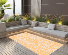 Narancssárga-fehér PP kültéri szőnyeg 80 x 150 cm - utánvéttel vagy ingyenes szállítással