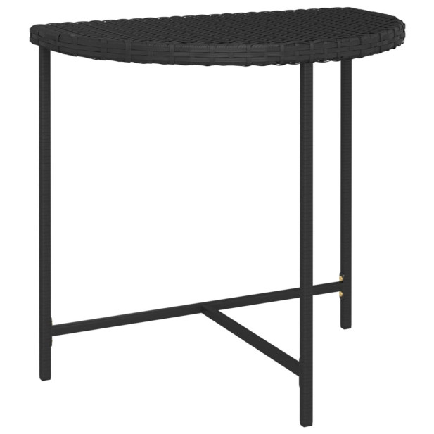 Fekete polyrattan kerti asztal 80 x 50 x 75 cm - utánvéttel vagy ingyenes szállítással